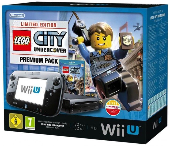 Nintendo Wii U - Konsole, Premium Pack, 32GB, schwarz - Lego City Undercover (B-Ware)