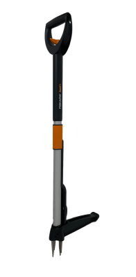 Fiskars Teleskop-Unkrautstecher, LÃ¤nge 1 - 1,19 m, Rostfreie Stahl-Arme/Kunststoffgriff, Schwarz/Orange, Smart-Fit